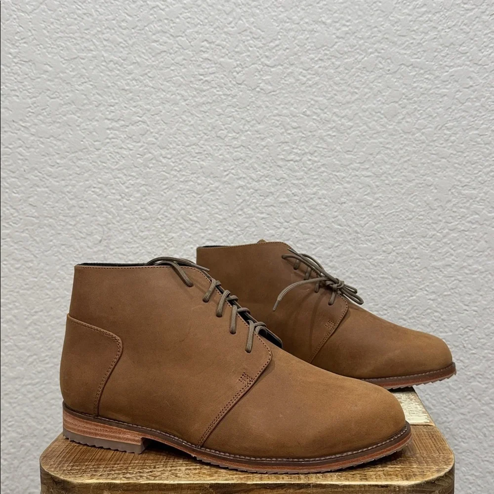 Nisolo Everyday Chukka Waterproof Leather Boots Tobacco Size 8